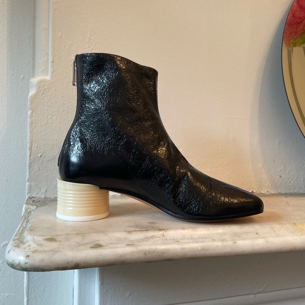 MM6 Maison Margiela leather tinkle boot with cup heel